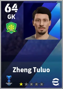 Zheng Tuluo eFootball 2026 player card — 64 OVR GK