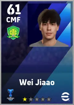 Wei Jiaao eFootball 2026 player card — 61 OVR CMF