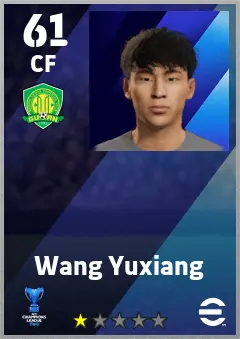 Wang Yuxiang eFootball 2026 player card — 61 OVR CF