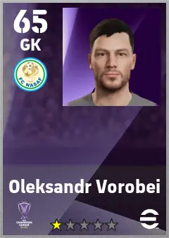 Oleksandr Vorobei eFootball 2026 player card — 65 OVR GK