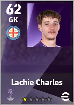 Lachie Charles eFootball 2026 player card — 62 OVR GK