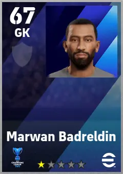 Marwan Badreldin eFootball 2026 player card — 67 OVR GK