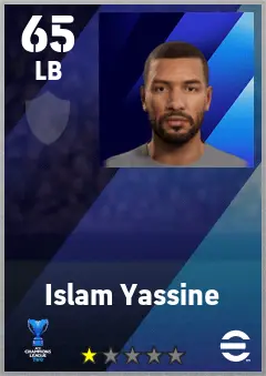 Islam Yassine eFootball 2026 player card — 65 OVR LB