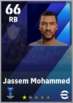 Jassem Mohammed eFootball 2026 player card — 66 OVR RB