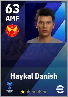 Haykal Danish eFootball 2026 player card — 63 OVR AMF