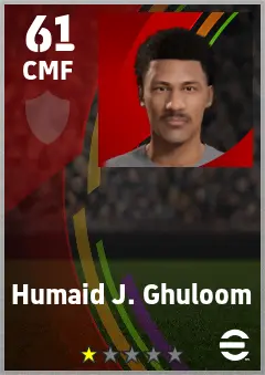 Humaid J. Ghuloom eFootball 2026 player card — 61 OVR CMF