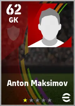 Anton Maksimov eFootball 2026 player card — 62 OVR GK