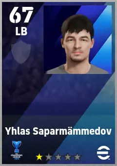 Yhlas Saparmammedov eFootball 2026 player card — 67 OVR LB