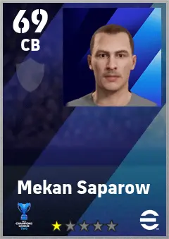 Mekan Saparow eFootball 2026 player card — 69 OVR CB