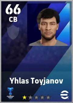 Yhlas Toyjanov eFootball 2026 player card — 66 OVR CB