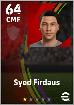 Syed Firdaus eFootball 2026 player card — 64 OVR CMF