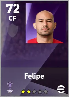 Felipe eFootball 2026 player card — 72 OVR CF