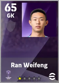 Ran Weifeng eFootball 2026 player card — 65 OVR GK