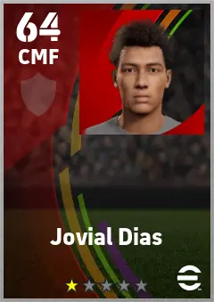 Jovial Dias eFootball 2026 player card — 64 OVR CMF