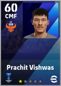 Prachit Vishwas eFootball 2026 player card — 60 OVR CMF