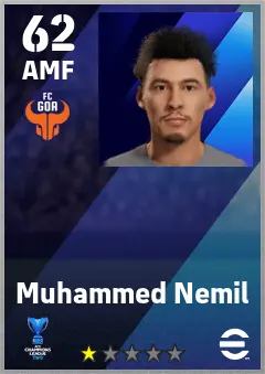 Muhammed Nemil eFootball 2026 player card — 62 OVR AMF