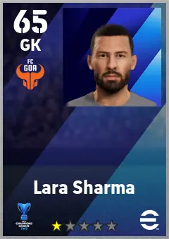 Lara Sharma eFootball 2026 player card — 65 OVR GK