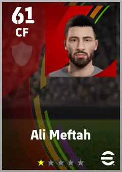 Ali Meftah eFootball 2026 player card — 61 OVR CF