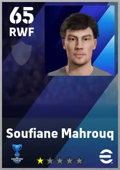 Soufiane Mahrouq eFootball 2026 player card — 65 OVR RWF