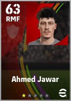 Ahmed Jawar eFootball 2026 player card — 63 OVR RMF