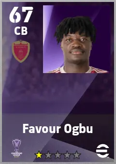 Favour Ogbu eFootball 2026 player card — 67 OVR CB