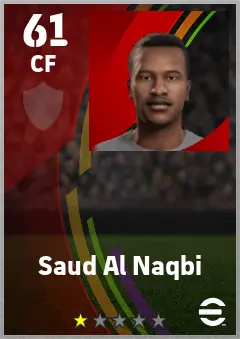 Saud Al Naqbi eFootball 2026 player card — 61 OVR CF