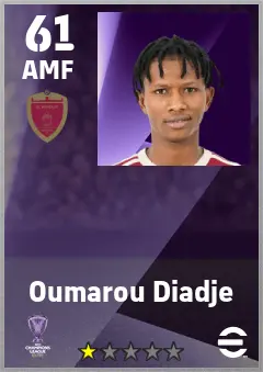 Oumarou Diadje eFootball 2026 player card — 61 OVR AMF