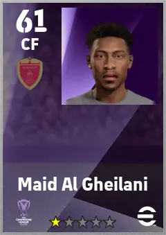 Maid Al Gheilani eFootball 2026 player card — 61 OVR CF