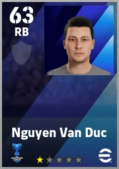 Nguyen Van Duc eFootball 2026 player card — 63 OVR RB