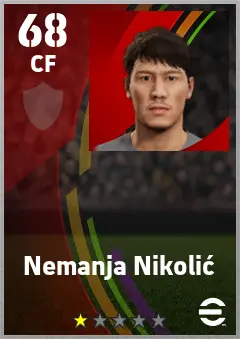 Nemanja Nikolic eFootball 2026 player card — 68 OVR CF