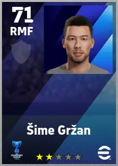 Sime Grzan eFootball 2026 player card — 71 OVR RMF
