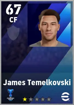 James Temelkovski eFootball 2026 player card — 67 OVR CF