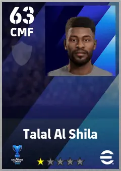 Talal Al Shila eFootball 2026 player card — 63 OVR CMF