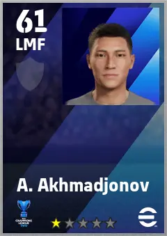 A. Akhmadjonov eFootball 2026 player card — 61 OVR LMF