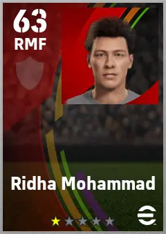 Ridha Mohammad eFootball 2026 player card — 63 OVR RMF