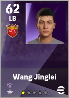 Wang Jinglei eFootball 2026 player card — 62 OVR LB