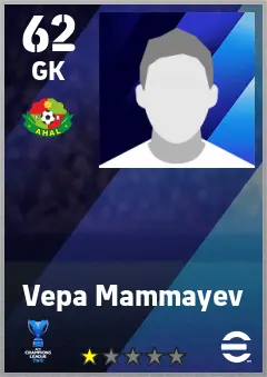 Vepa Mammayev eFootball 2026 player card — 62 OVR GK