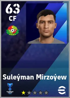 Suleyman Mirzoyew eFootball 2026 player card — 63 OVR CF