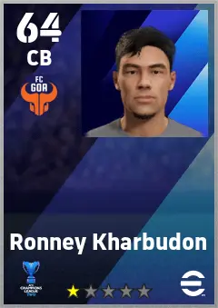 Ronney Kharbudon eFootball 2026 player card — 64 OVR CB