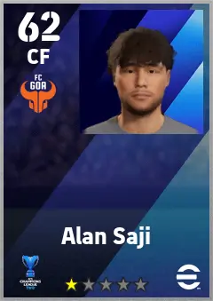 Alan Saji eFootball 2026 player card — 62 OVR CF