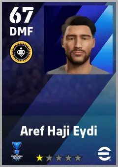 Aref Haji Eydi eFootball 2026 player card — 67 OVR DMF