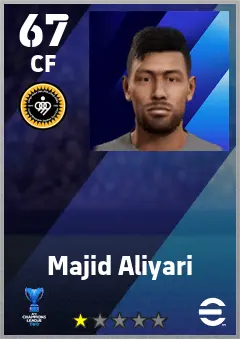 Majid Aliyari eFootball 2026 player card — 67 OVR CF