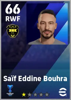 Saif Eddine Bouhra eFootball 2026 player card — 66 OVR RWF
