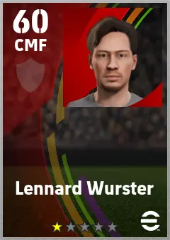 Lennard Wurster eFootball 2026 player card — 60 OVR CMF