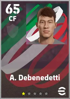 A. Debenedetti eFootball 2026 player card — 65 OVR CF