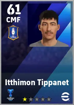 Itthimon Tippanet eFootball 2026 player card — 61 OVR CMF