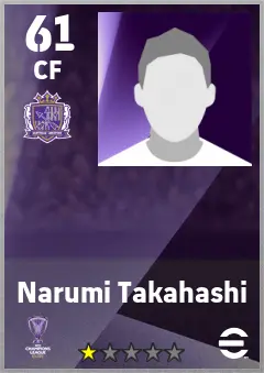 Narumi Takahashi eFootball 2026 player card — 61 OVR CF