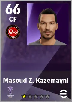 Masoud Z. Kazemayni eFootball 2026 player card — 66 OVR CF