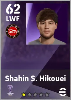 Shahin S. Hikouei eFootball 2026 player card — 62 OVR LWF