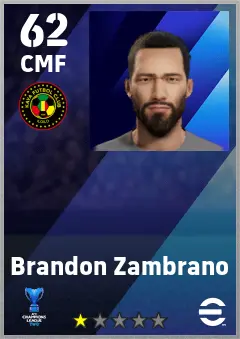 Brandon Zambrano eFootball 2026 player card — 62 OVR CMF